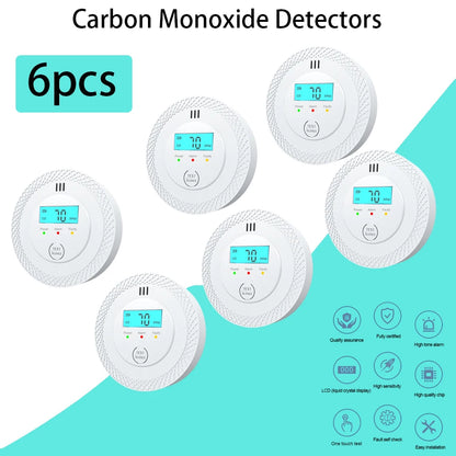 Détecteurs de monoxyde de carbone, détecteurs d'alarme de monoxyde de carbone à piles remplaçables avec affichage numérique et lumières LED