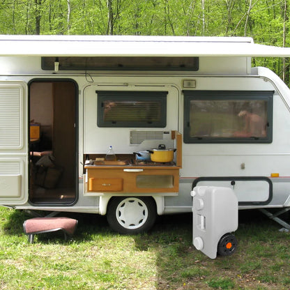 Réservoir d'eau de qualité Hdpe pour camping-car, 25l/6,6 gallons, avec roues et poteau de traction en métal, adapté aux camping-cars, réservoirs d'eau gris et noir pour camping-car