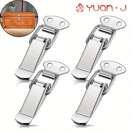 YUANJ 4 pièces loquets de porte 7.2*2.7 cm armoire en acier laminé à froid boîte de capture à ressort poignée pince de verrouillage à bascule moraillon boucle à bec de canard