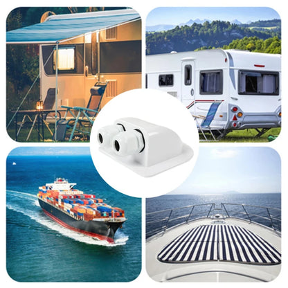 Boîte de presse-étoupe d'entrée de fil de toit simple/Double trou panneau solaire toit camping-car blanc noir caravane boîte de jonction de voiture solaire RV Yacht voiture