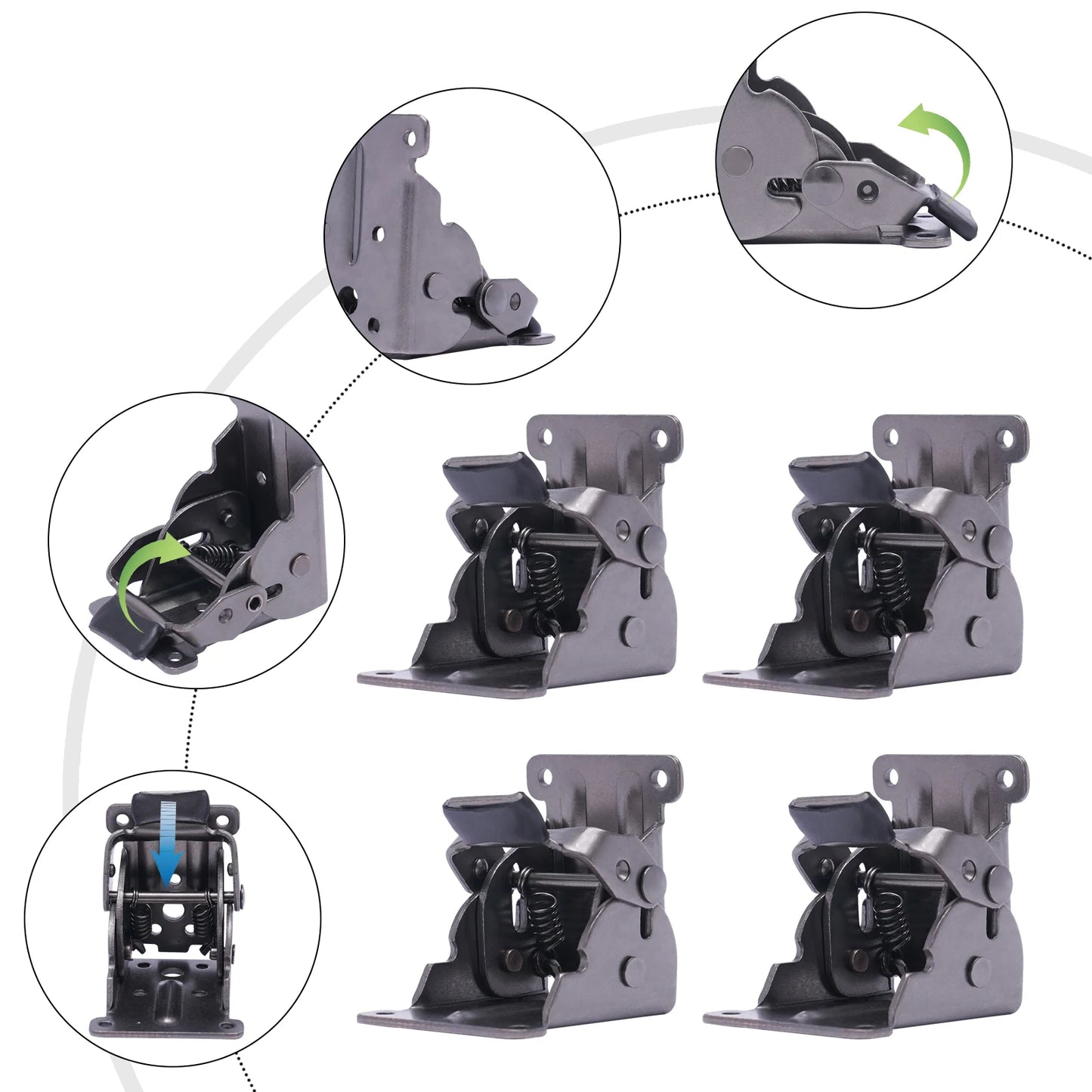 Brakcet pliant 4 pièces 0 ° -90 °   Support pliant autobloquant, charnière pour meubles, Table, support d'extension de charnière pliant