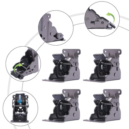 Brakcet pliant 4 pièces 0 ° -90 °   Support pliant autobloquant, charnière pour meubles, Table, support d'extension de charnière pliant