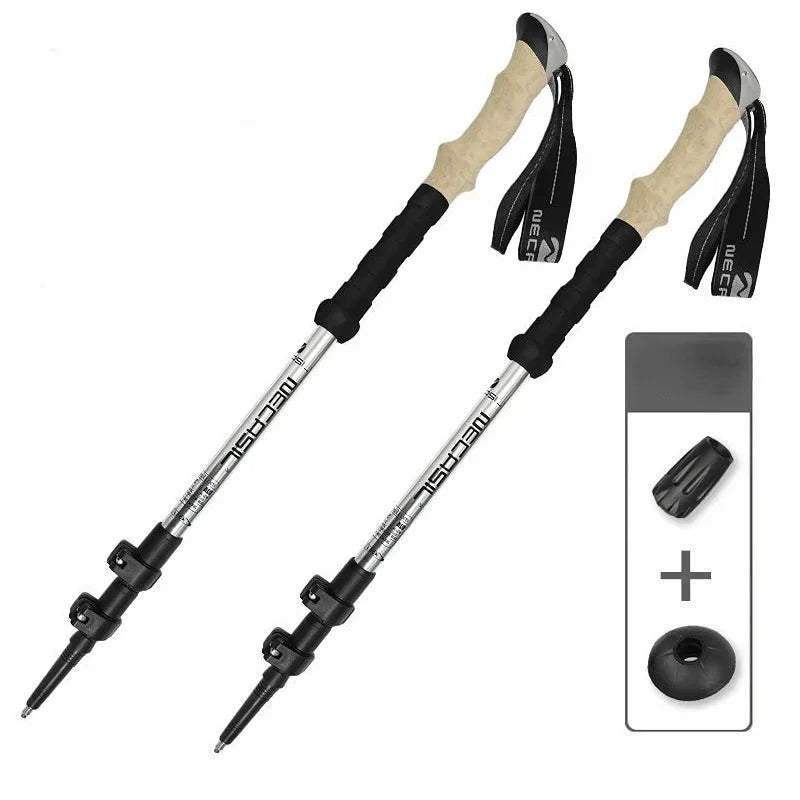 2 pièces bâtons de randonnée bâtons de marche Alpenstock télescopique ultraléger Premium réglable avec canne de randonnée à verrouillage rapide