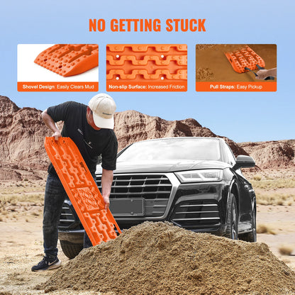 SucceBuy – planches de Traction 10 tonnes avec planches de récupération PP pour véhicules tout-terrain/voitures/micros/SUV/RV, paire de tapis de Traction pour pneus