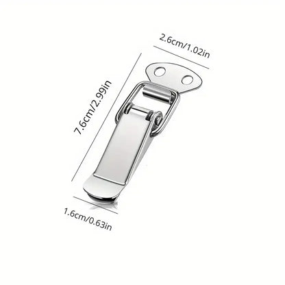 YUANJ 4 pièces loquets de porte 7.2*2.7 cm armoire en acier laminé à froid boîte de capture à ressort poignée pince de verrouillage à bascule moraillon boucle à bec de canard