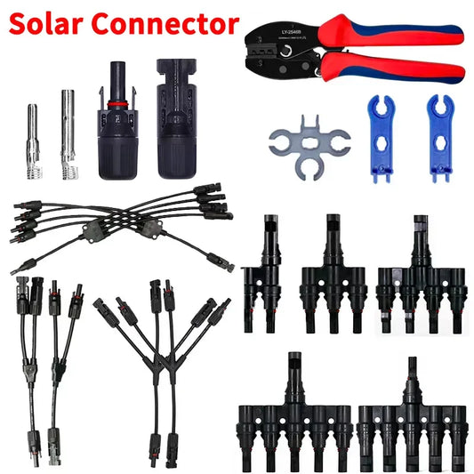 1/5 ensembles de connecteurs solaires photovoltaïques IP67 Y/T Type 30A 1000V, Kit de branche 3-7 voies pour câble PV/MC, Module de batterie 2.5/4/6 mm2