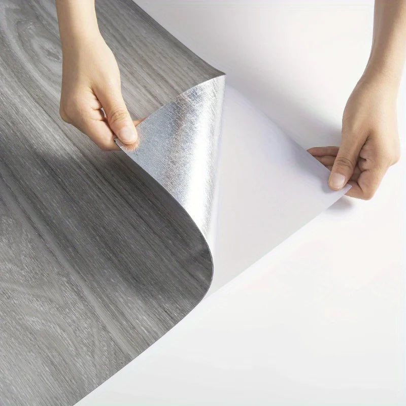 Paquet de 12 carreaux de sol en vinyle auto-adhésifs, revêtement et bâton imperméable, revêtement de sol en PVC aspect bois pour chambre à coucher, salon, décoration de la maison