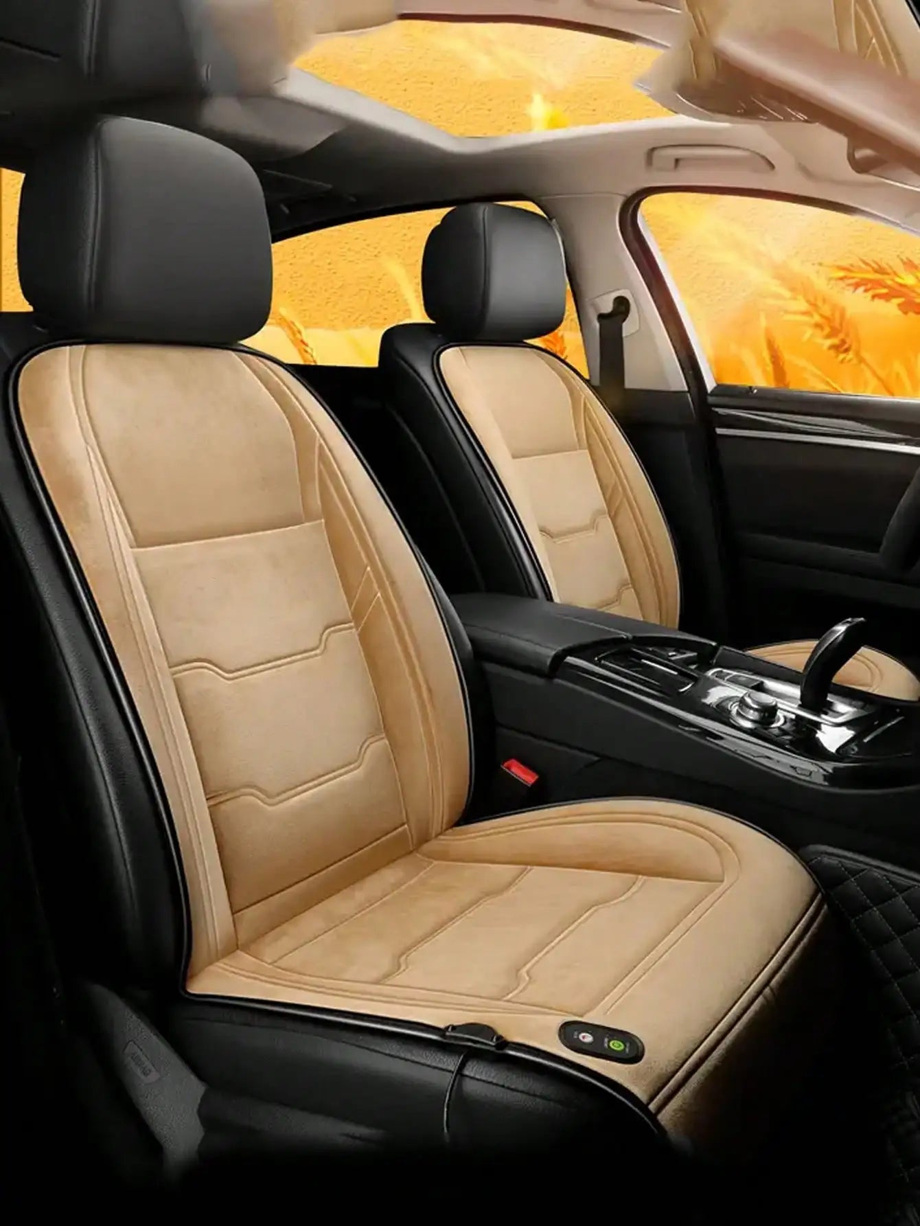 Coussin de siège chauffant universel pour voiture, 1 pièce, 12V/24V, coussin chaud d'hiver en velours pour un seul siège