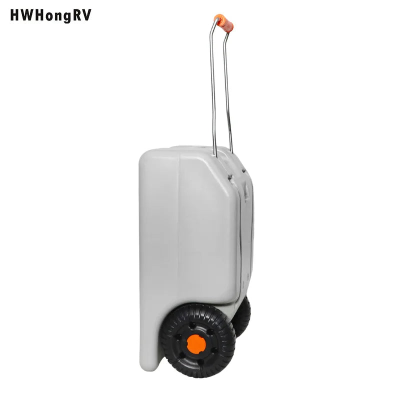 Réservoir d'eau de qualité Hdpe pour camping-car, 25l/6,6 gallons, avec roues et poteau de traction en métal, adapté aux camping-cars, réservoirs d'eau gris et noir pour camping-car