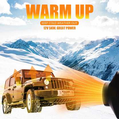 Chauffage à air diesel portable avec moniteur numérique, chauffage de stationnement, économie de carburant et efficace, camions, bateau, camionnette, voiture, 12V, 5KW, 5000W, 24V