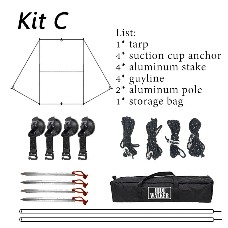 Auvent latéral de voiture en forme de chauve-souris, bâche de revêtement noir 2x3, imperméable, Camping en plein air, abri arrière de voiture à revêtement noir pour Van SUV