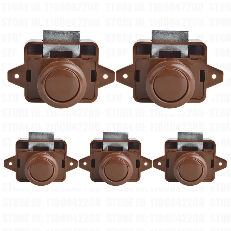 Loquets à bouton-poussoir de 26mm, 5 pièces, loquet de porte d'armoire, serrure poussoir de voiture de camping-car sans clé pour armoire de camping-car