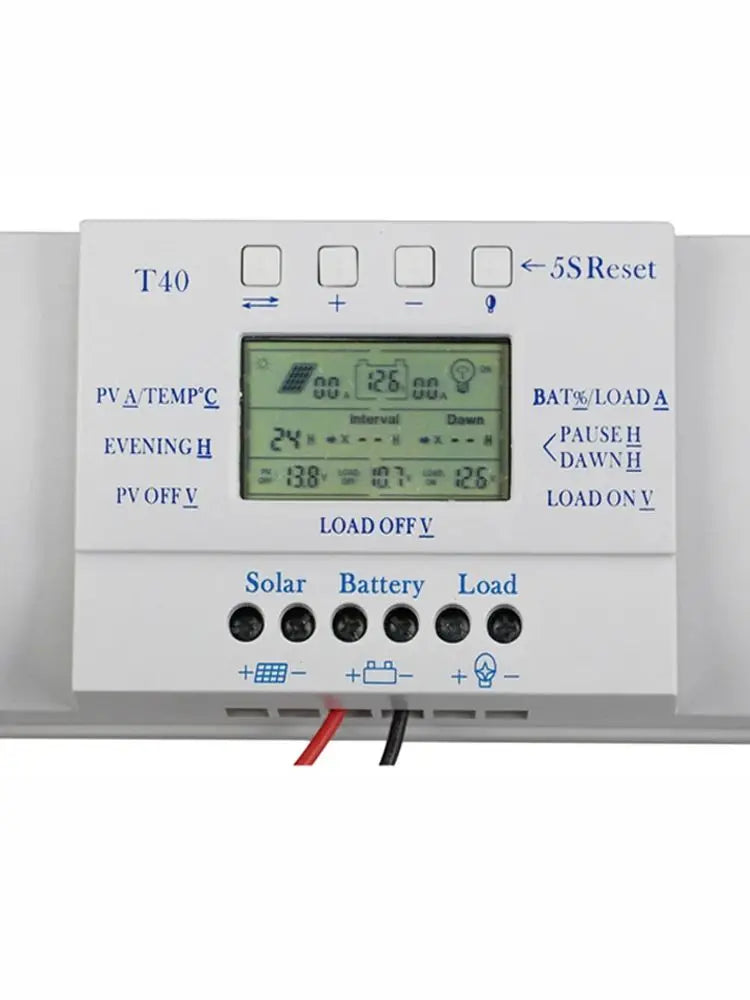 ECGSOLAX MPPT PWM 20A 40A contrôleur de Charge solaire 12V 24V chargeur de batterie solaire double minuterie régulateur de panneau solaire automatique