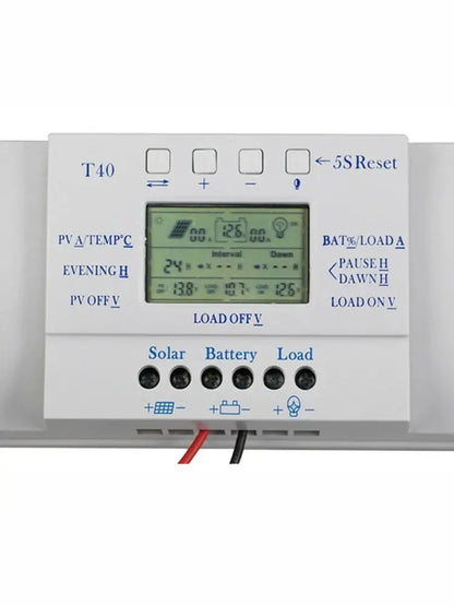 ECGSOLAX MPPT PWM 20A 40A contrôleur de Charge solaire 12V 24V chargeur de batterie solaire double minuterie régulateur de panneau solaire automatique