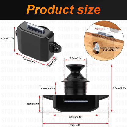 Loquets à bouton-poussoir de 26mm, 5 pièces, loquet de porte d'armoire, serrure poussoir de voiture de camping-car sans clé pour armoire de camping-car