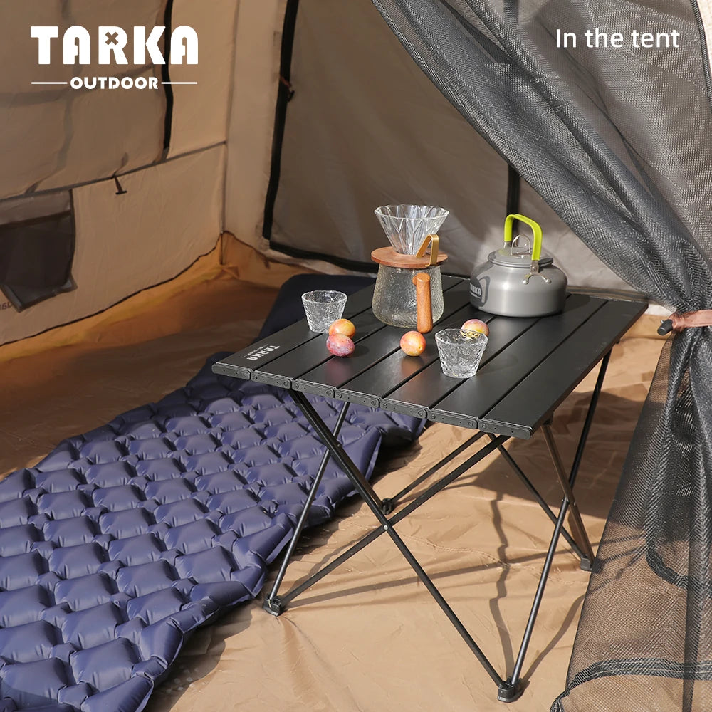 TARKA Camping en plein air Table pliante fête pique-nique barbecue Portable bureau pliable haute résistance ultraléger en aluminium Table Portable