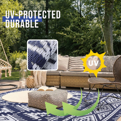 Kitinjoy Tapis extérieurs imperméables Tapis de paille en plastique extérieur Tapis de patio Boho Tapis extérieurs intérieurs pour patio Camp Pique-nique Balcon