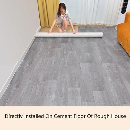 Sol en PVC de 1,5 m x 0,67 m Sol en ciment en cuir directement pavé Sol en plastique domestique épais résistant à l'usure avec tapis de sol auto-adhésif