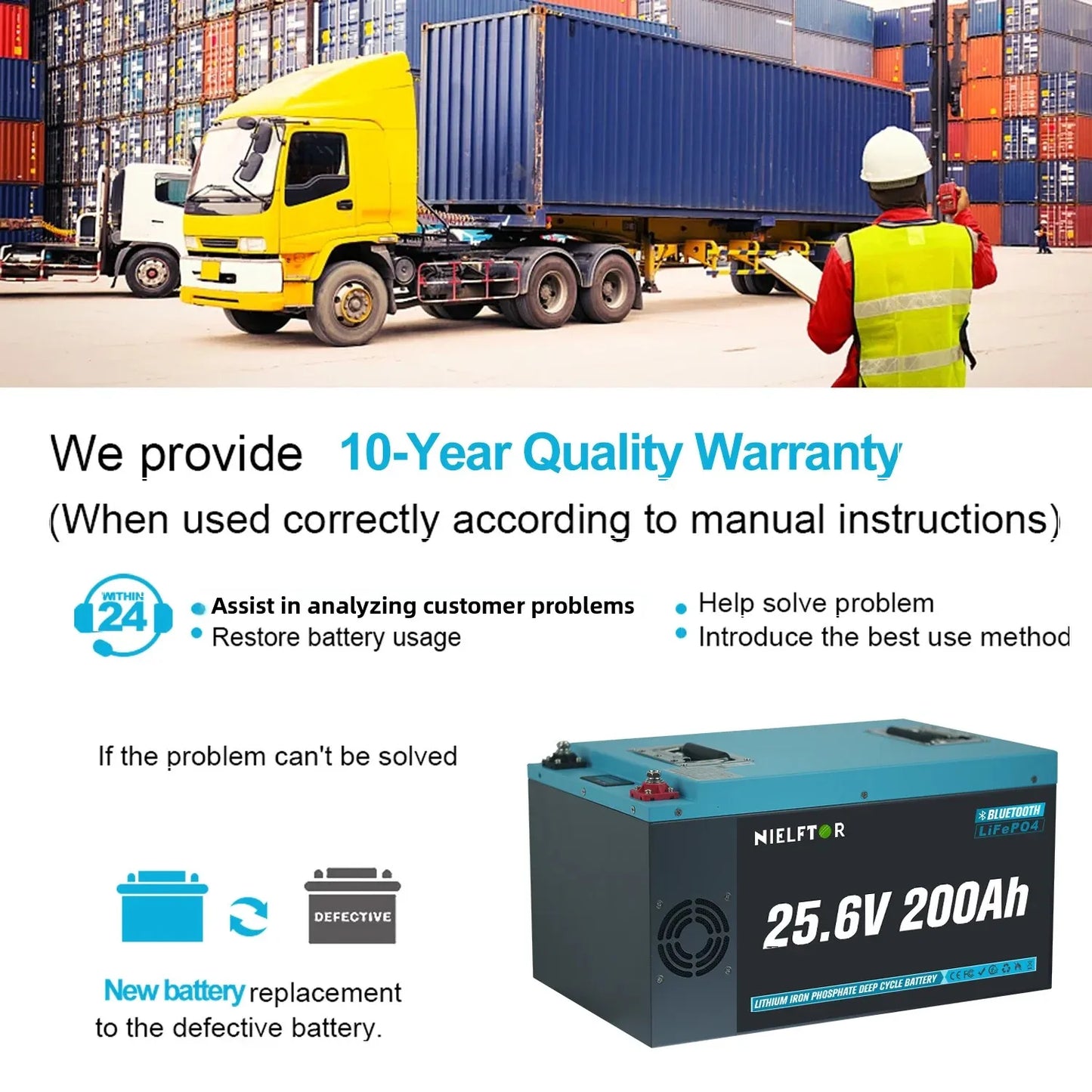 Batterie LiFePO4 12V 24V 48V 100Ah 200Ah 300Ah, BMS intégré, cellules de qualité A, 6000 + Cycle PL, Stock ue