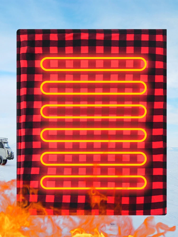 Couverture chauffante électrique pour voiture, tapis chauffant, chauffage rapide, tapis chauffant doux 12V, 9 températures réglables, arrêt automatique pour voiture et Camping