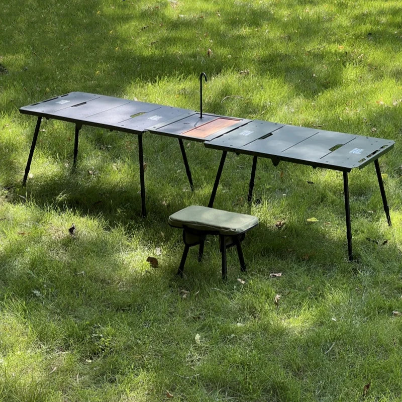 Table de Camping pliante légère et Portable en alliage d'aluminium, support de rangement, support de four latéral, équipement de Camping frais