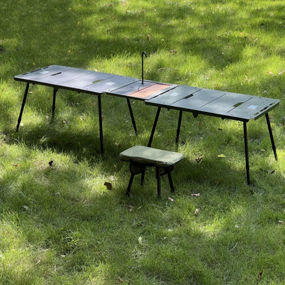 Table de Camping pliante légère et Portable en alliage d'aluminium, support de rangement, support de four latéral, équipement de Camping frais