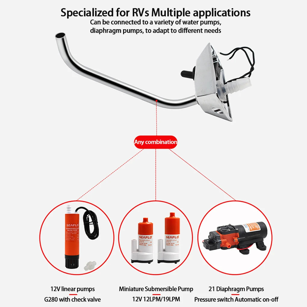 Interrupteur de robinet d'eau froide pour camping-car, camping-car, bateau, pompe à eau 12v et Kit de robinet pour camping-car
