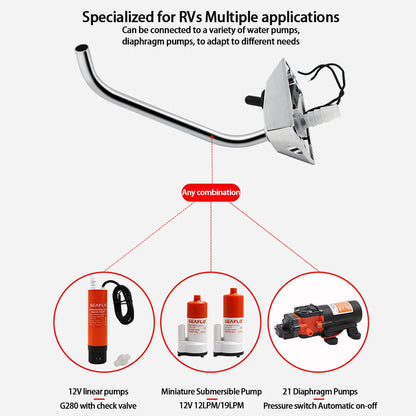 Interrupteur de robinet d'eau froide pour camping-car, camping-car, bateau, pompe à eau 12v et Kit de robinet pour camping-car