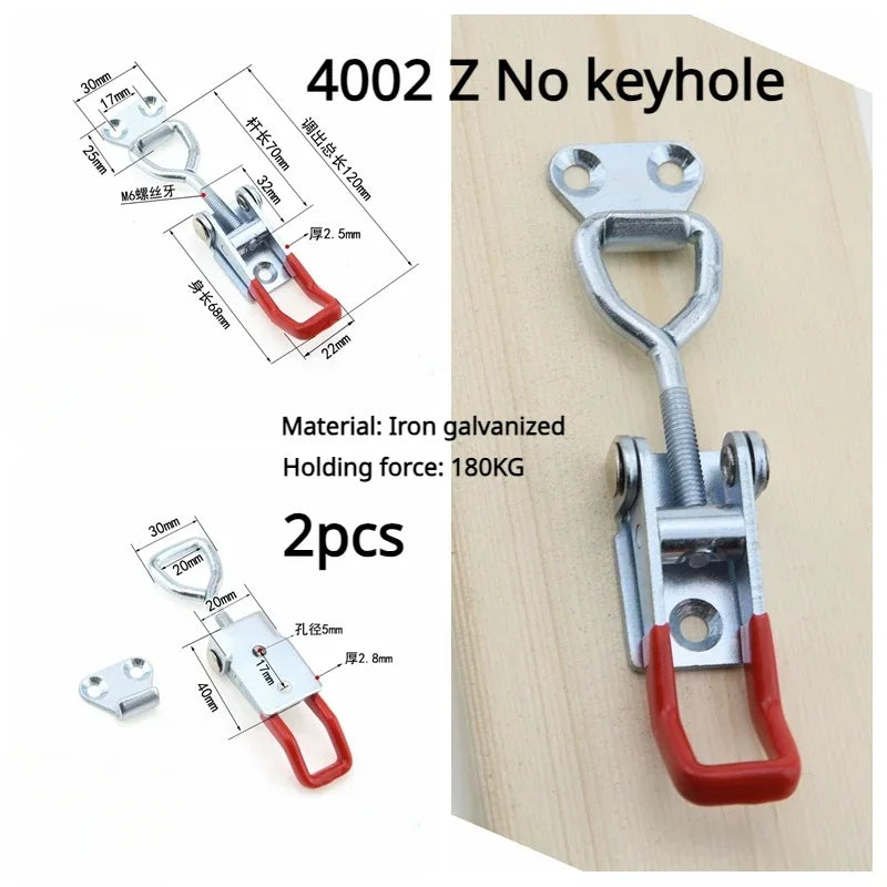 Fixations boîte à outils réglable, boîte à outils, loquet à bascule en métal, fermoir à dégagement rapide, pince antidérapante, outils de serrage à bascule Push Pull 2 pièces