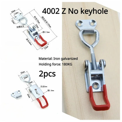 Fixations boîte à outils réglable, boîte à outils, loquet à bascule en métal, fermoir à dégagement rapide, pince antidérapante, outils de serrage à bascule Push Pull 2 pièces
