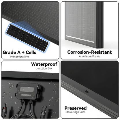 WERCHTAY 12V 400W/200W/100W 18BB panneau solaire rigide silicium monocristallin Type N cellules solaires étanche Camping/maison/RV