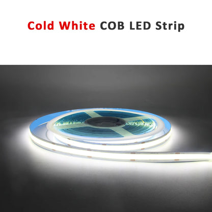 Bande LED COB DC12V 24V, Super brillante, Double rangée, 616/624 LED s/m, Flexible, variable, éclairage à bande RA90, 3000K 4000K 6500K