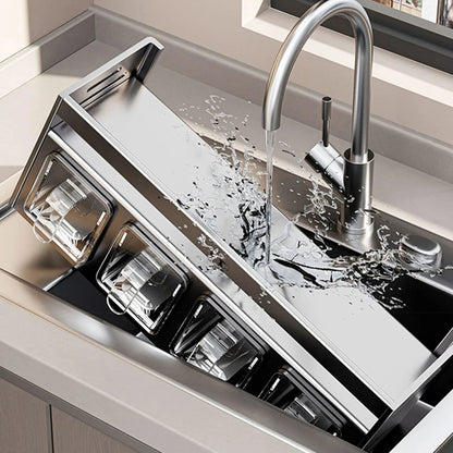 1 étagère d'assaisonnement de cuisine équipée, sans perçage, tenture murale, comptoirs, armoires, étagère de rangement d'assaisonnement multifonctionnelle