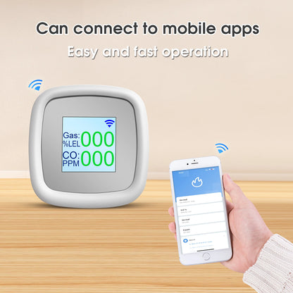 Alarme de gaz C2, détecteur de CO, fuite de gaz combustible, alarme numérique de fumée, surveillance à distance intelligente, détecteur de gaz