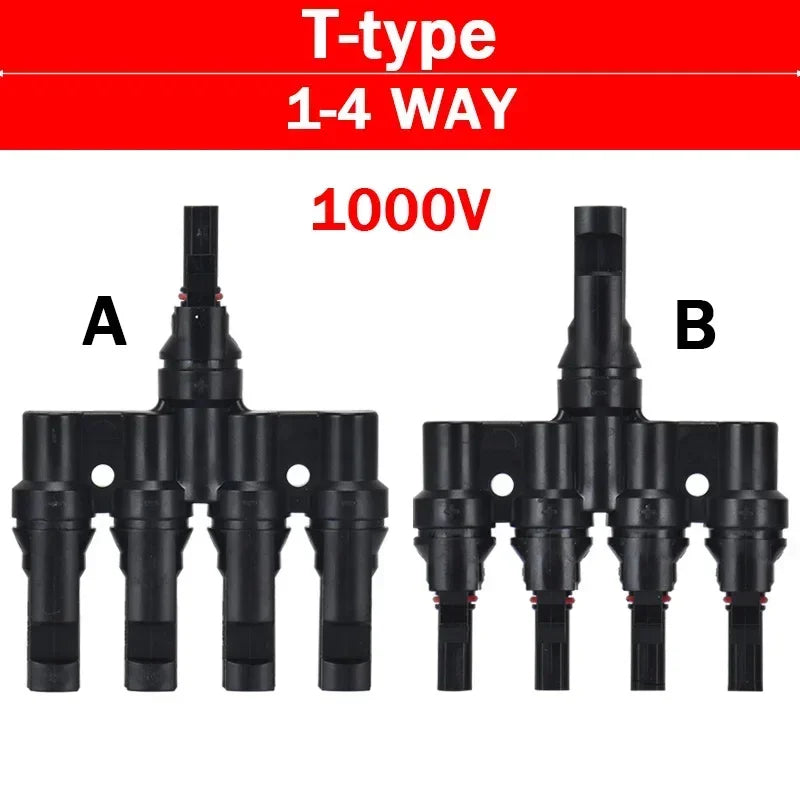 1/5 ensembles de connecteurs solaires photovoltaïques IP67 Y/T Type 30A 1000V, Kit de branche 3-7 voies pour câble PV/MC, Module de batterie 2.5/4/6 mm2