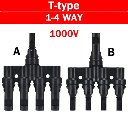 1/5 ensembles de connecteurs solaires photovoltaïques IP67 Y/T Type 30A 1000V, Kit de branche 3-7 voies pour câble PV/MC, Module de batterie 2.5/4/6 mm2