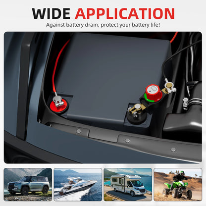 Interrupteur de déconnexion de batterie supérieur 12V-48V, interrupteur d'arrêt de batterie, interrupteur de batterie marche/arrêt négatif pour voitures, véhicules, camping-car et bateaux