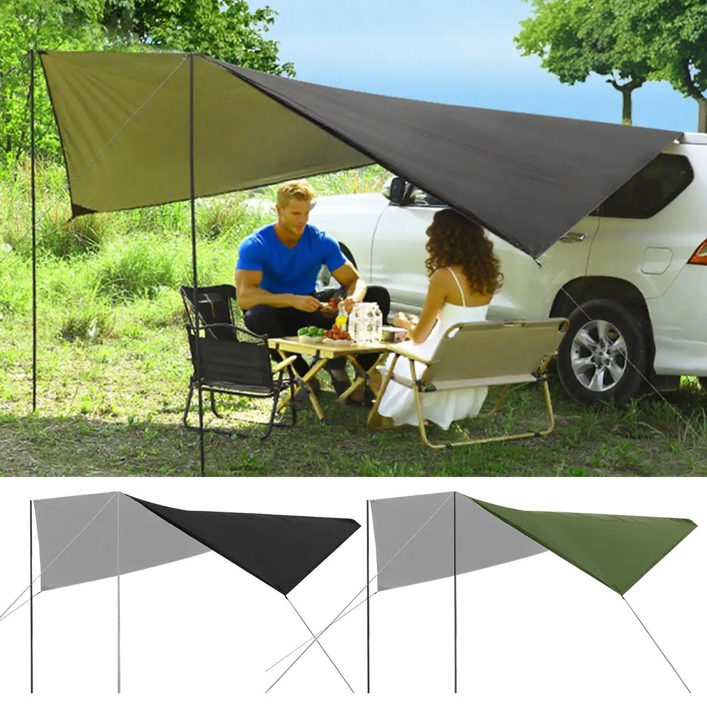 Auvent pour voiture, auvent latéral de voiture, tente d'ombrage étanche, auvent d'abri solaire pour l'extérieur, automobile, Suv, berlines, camion, bus, Van