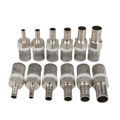 Filtre de tuyau en acier inoxydable, 8 ~ 20mm, filtre à mailles, filtre d'irrigation, lavage de voiture, Aquarium, réservoir de poissons, pompe à eau, filtrage