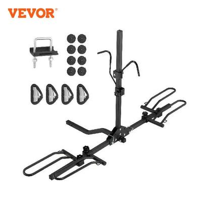 VEVOR Porte-Vélos pour 2 Vélos Porte-Bagages sur Attelage Capacité de Charge Maximale de 36 kg Compatible avec Receveurs de 30/51 mm pour Voitures SUV Camping-car Caravane Camion Voyage Déplacement