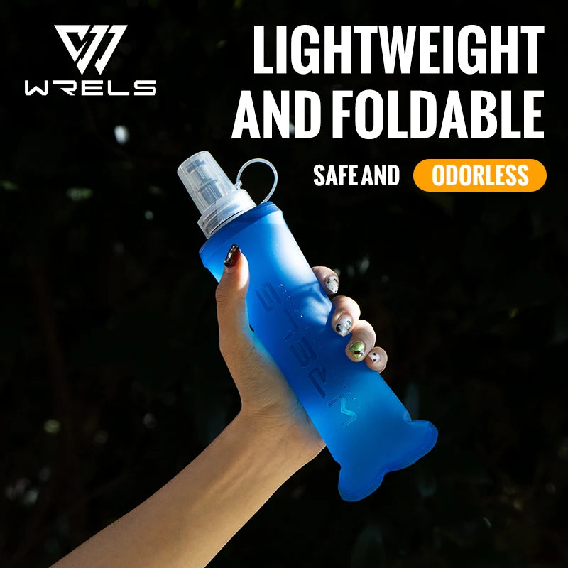 WRELS 250ml 500ml flacon souple pliant bouteille d'eau pliable TPU sans BPA Sport de plein air sac d'eau Portable course Camping