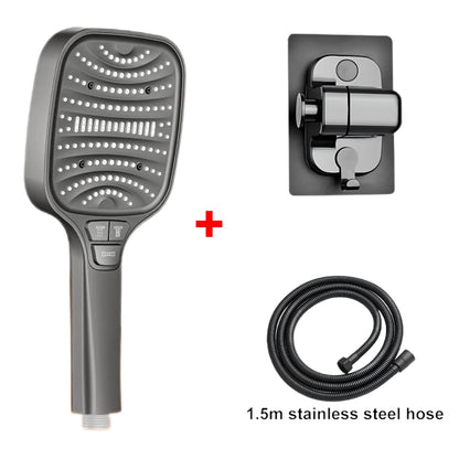Pommeau de douche Turbo pressurisé, 8 Modes, grand panneau de 12cm, pomme de douche à économie d'eau, antidéflagrant, filtre ABS épais