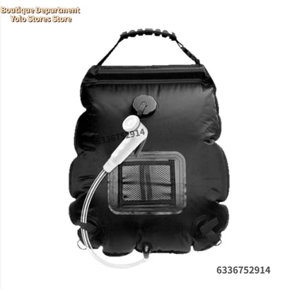 Sac de douche solaire 20L chauffage solaire extérieur Premium Camping sac de douche température de l'eau chaude 45 ° C avec pomme de douche à tuyau amovible