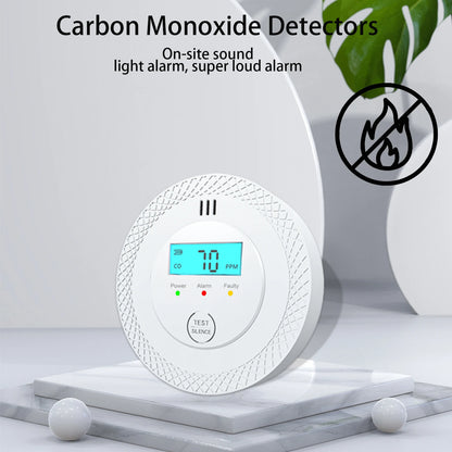 Détecteurs de monoxyde de carbone, détecteurs d'alarme de monoxyde de carbone à piles remplaçables avec affichage numérique et lumières LED