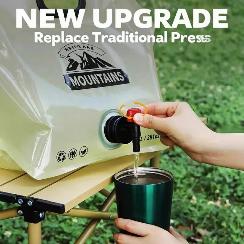 Bidon pliant eau pliable 8L conteneur sac d'eau bouteille pliable seau d'eau pliant YYSD04