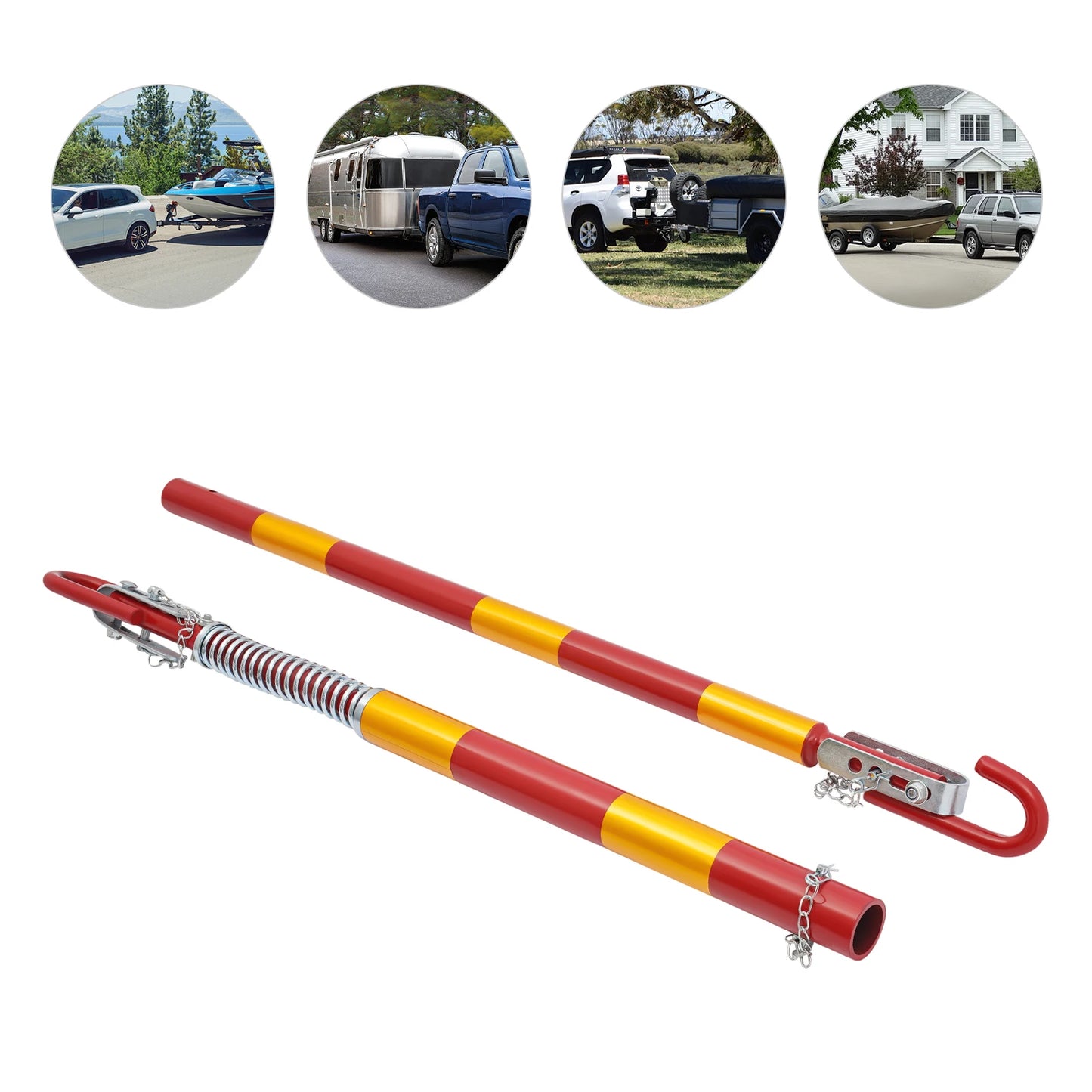 Barre de Remorquage Absorbée par les Chocs pour Voiture, Outil d'Aide au Remorquage, Rigide, en Fer, 5 Soudures, 5000kg