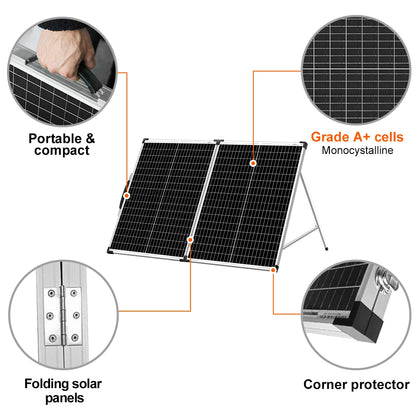 Dokio 100W 160W 200W panneau solaire pliable chine 10A/20A 12V contrôleur panneau solaire pliant cellule/système chargeur panneau solaire