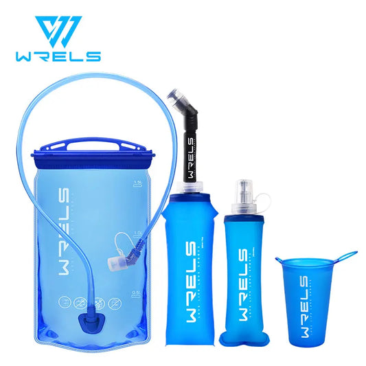 WRELS bouteille d'eau pliable en Silicone en plein air voyage Sport course cyclisme bouilloire bouteille d'eau sans BPA 500 ml avec paille
