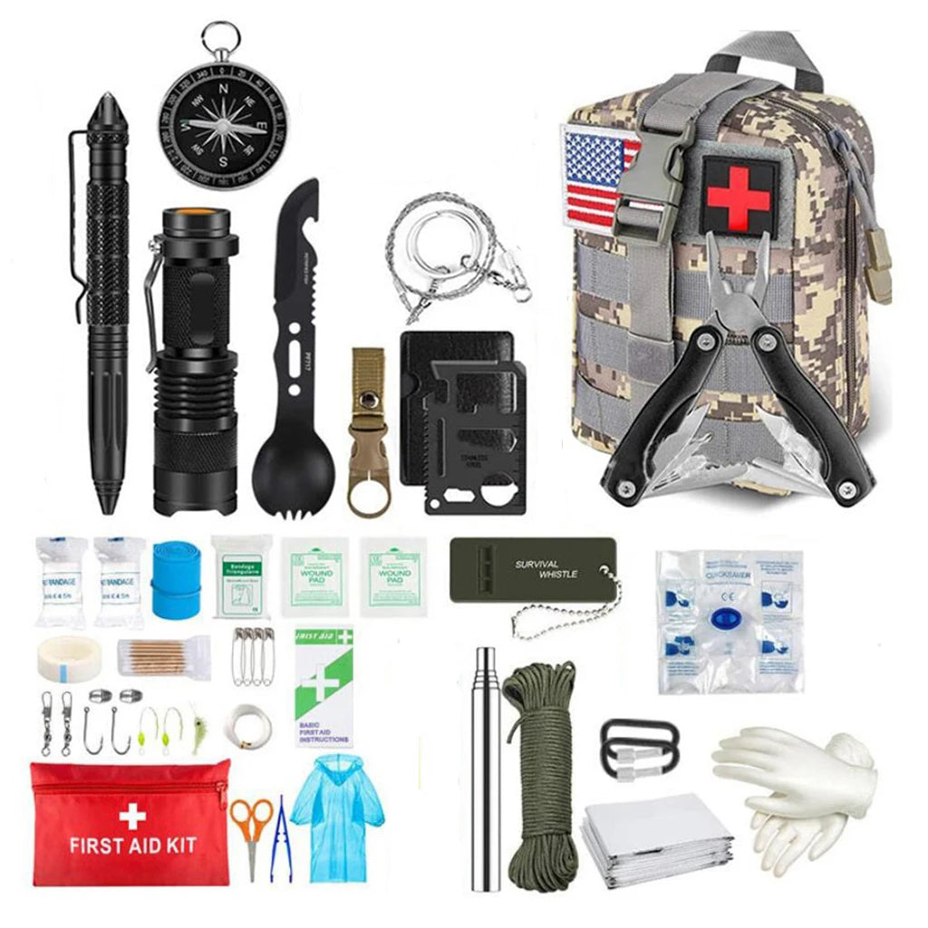 Trousse de premiers secours de survie, ensemble complet de survie, équipement de plein air Molle, Kits d'urgence, sac de traumatologie, Camping randonnée, sac d'aventures IFAK