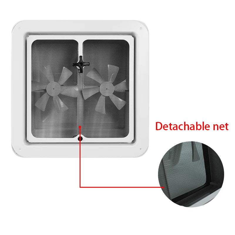 TYTXRV 14 "X 14" DC12V RV toit évent caravane Simple Ventilation ventilateur d'échappement couvercle blanc pour voyage remorque camping-car salle de bain